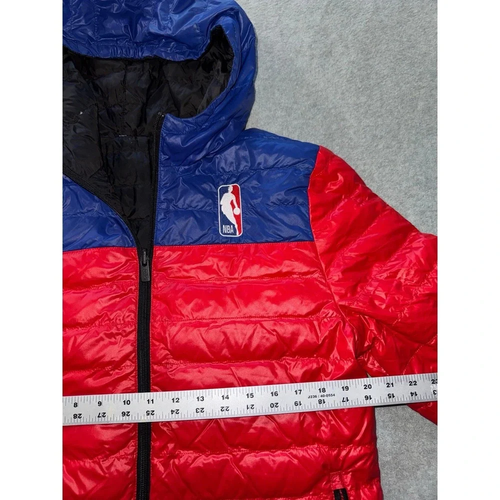 Red Double Dribble Reversible Packable‎ Full-Zip Puffer Jacket Size Youth L